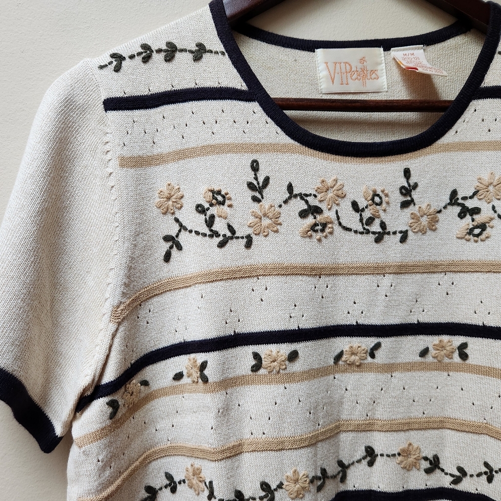 Vintage Floral Knit Shirt